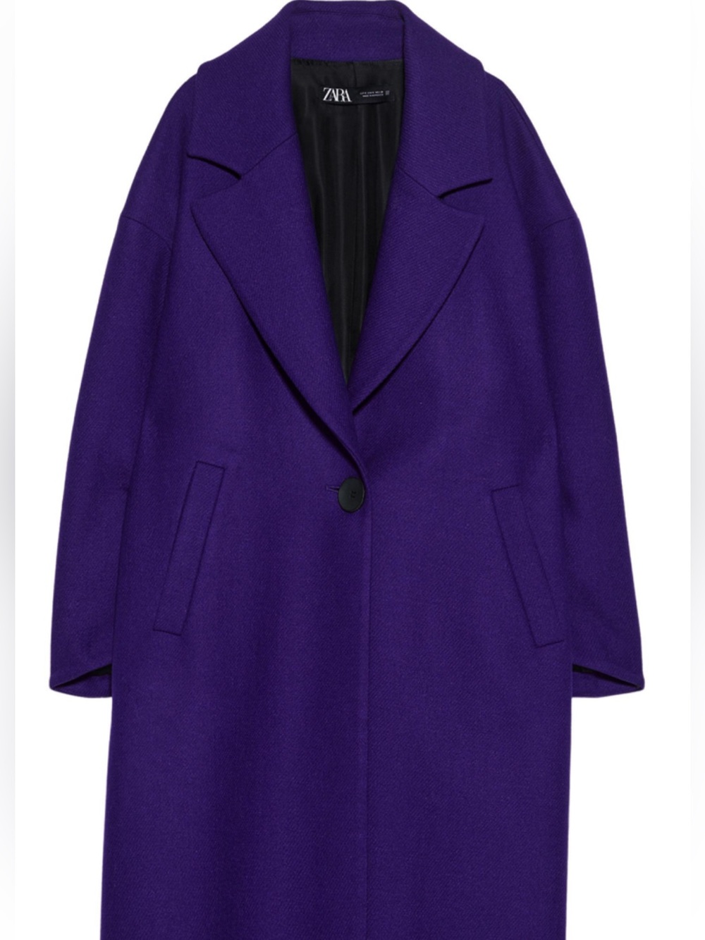 ZARA Oversized Purple Button Coat | Size S | Statement Long Coat